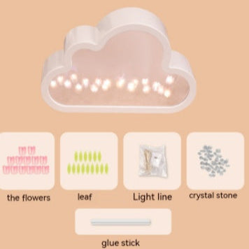 Handmade DIY Cloud Tulip Mirror Small Night Light